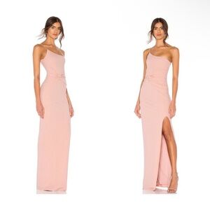 Nookie | new Lust One Shoulder Formal Bodycon Maxi Gown in Blush Pink Size M